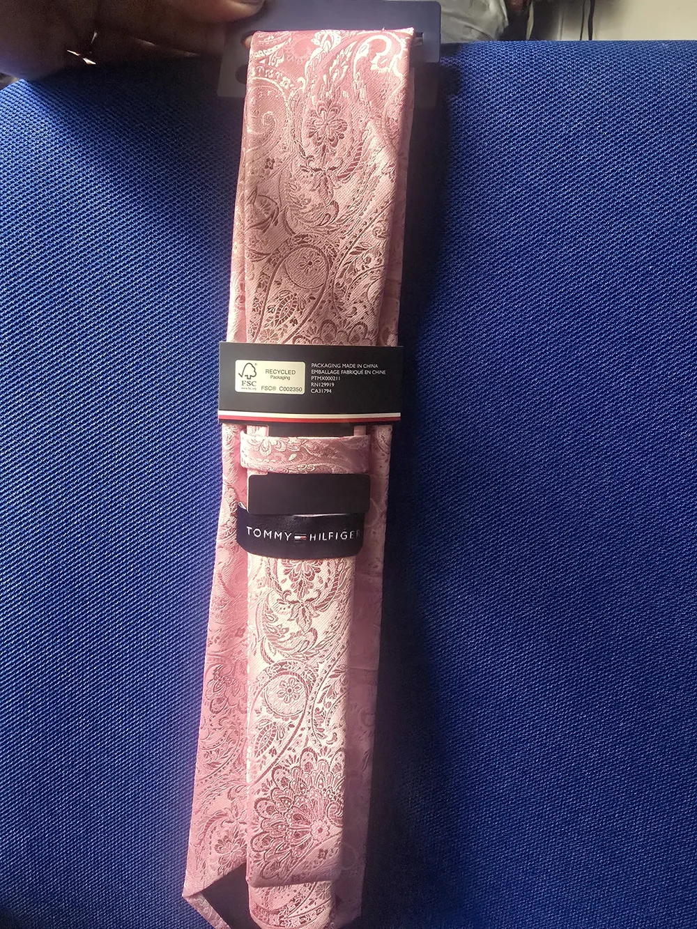 Tommy Hilfiger Rose Pink Paisley Silk Tie